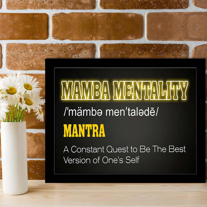 Neon Light Art  Mamba Mentality Art Print, Framed Art Print Wall Decor, Neon Art Print, Picture Framed