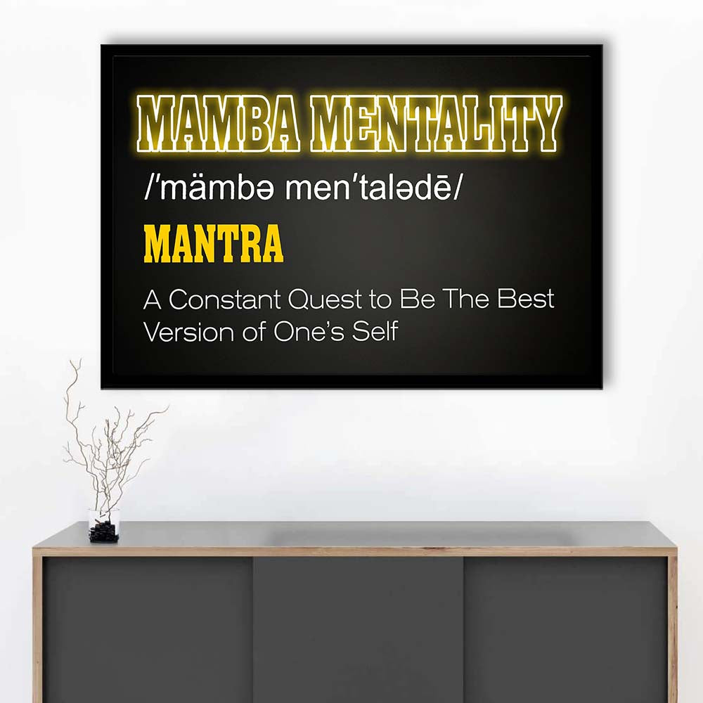 Neon Light Art  Mamba Mentality Art Print, Framed Art Print Wall Decor, Neon Art Print, Picture Framed