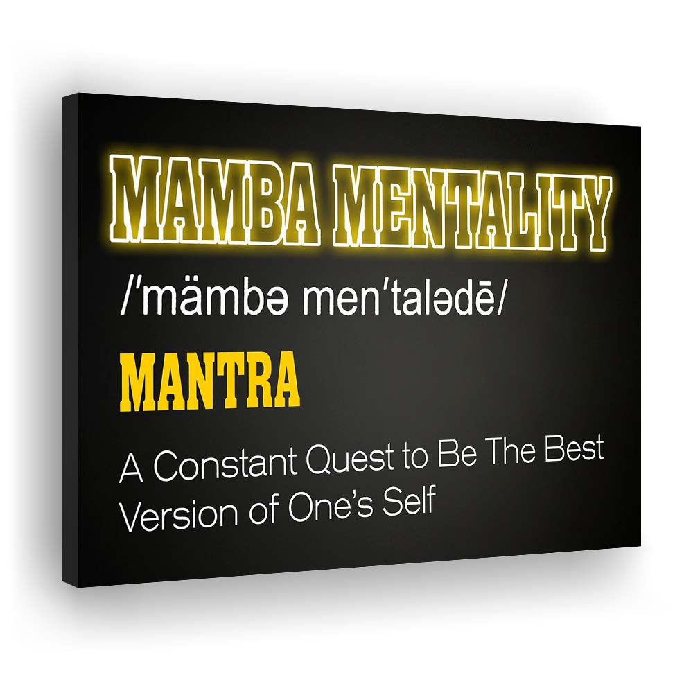 Neon Light Art  Mamba Mentality Art Print, Canvas Print Wall Art, Wall Decor, Neon Effect Art