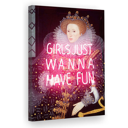 Neon Queen Altered Art Print, Pink Maximalist Print, Pink Wall Print, Canvas Prints Wall Art