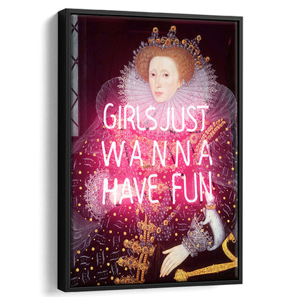 Neon Queen Altered Art Print, Pink Maximalist Print, Pink Wall Print, Framed Canvas Prints Wall Art