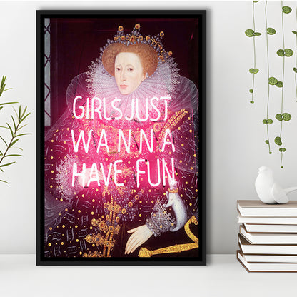 Neon Queen Altered Art Print, Pink Maximalist Print, Pink Wall Print, Framed Canvas Prints Wall Art