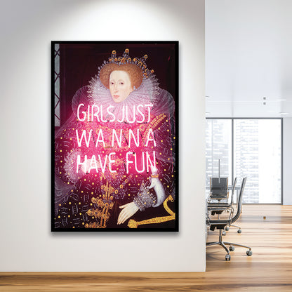 Neon Queen Altered Art Print, Pink Maximalist Print, Pink Wall Print, Framed Art Prints Wall Decor