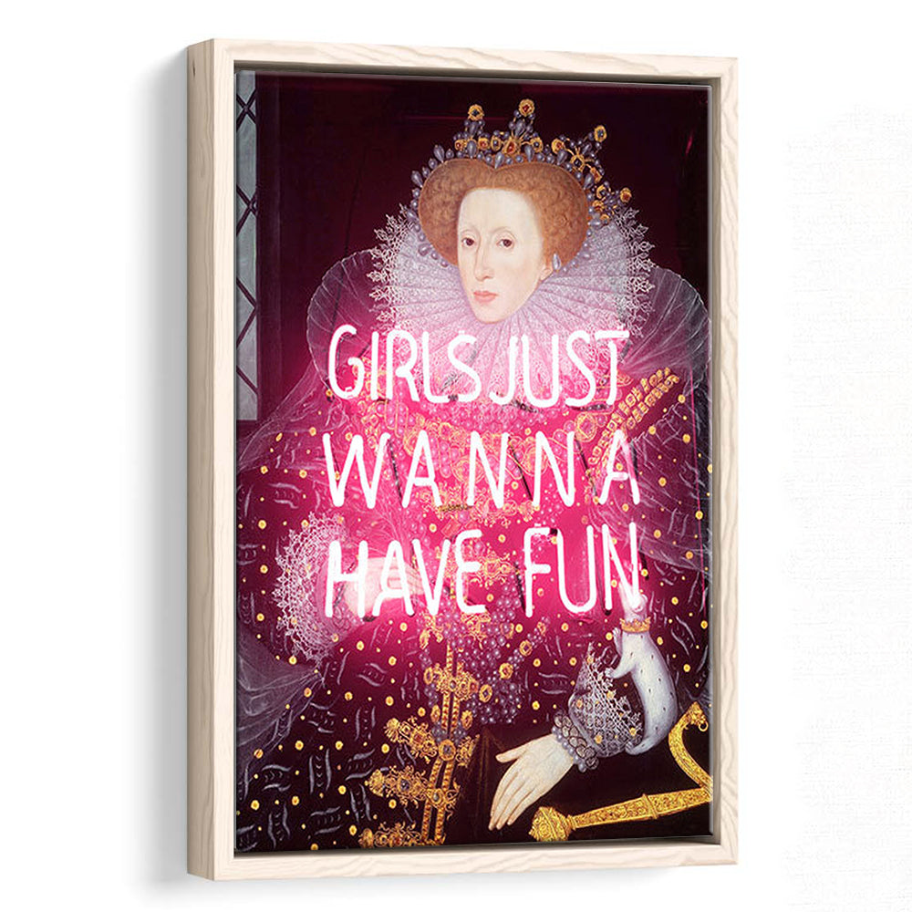 Neon Queen Altered Art Print, Pink Maximalist Print, Pink Wall Print, Framed Canvas Prints Wall Art