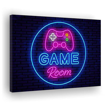 Neon Sign Art  Game Room Art Print, Canvas Print Wall Art, Wall Decor, Neon Effect Art