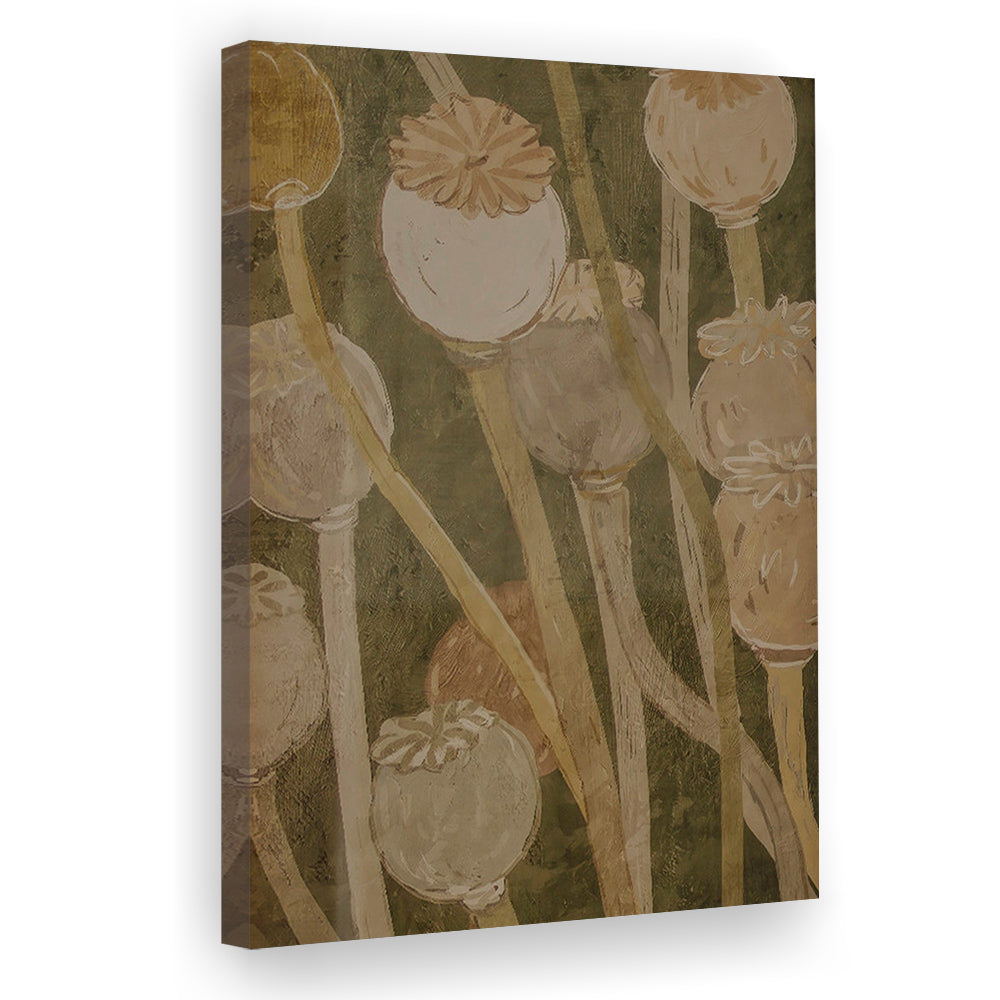 Neutral Abstract Floral Oil Painting Muted Botanical Canvas Print Wall Art, Gallery Canvas Print Wall Art, Art
