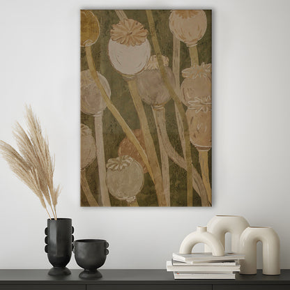 Neutral Abstract Floral Oil Painting Muted Botanical Canvas Print Wall Art, Gallery Canvas Print Wall Art, Art