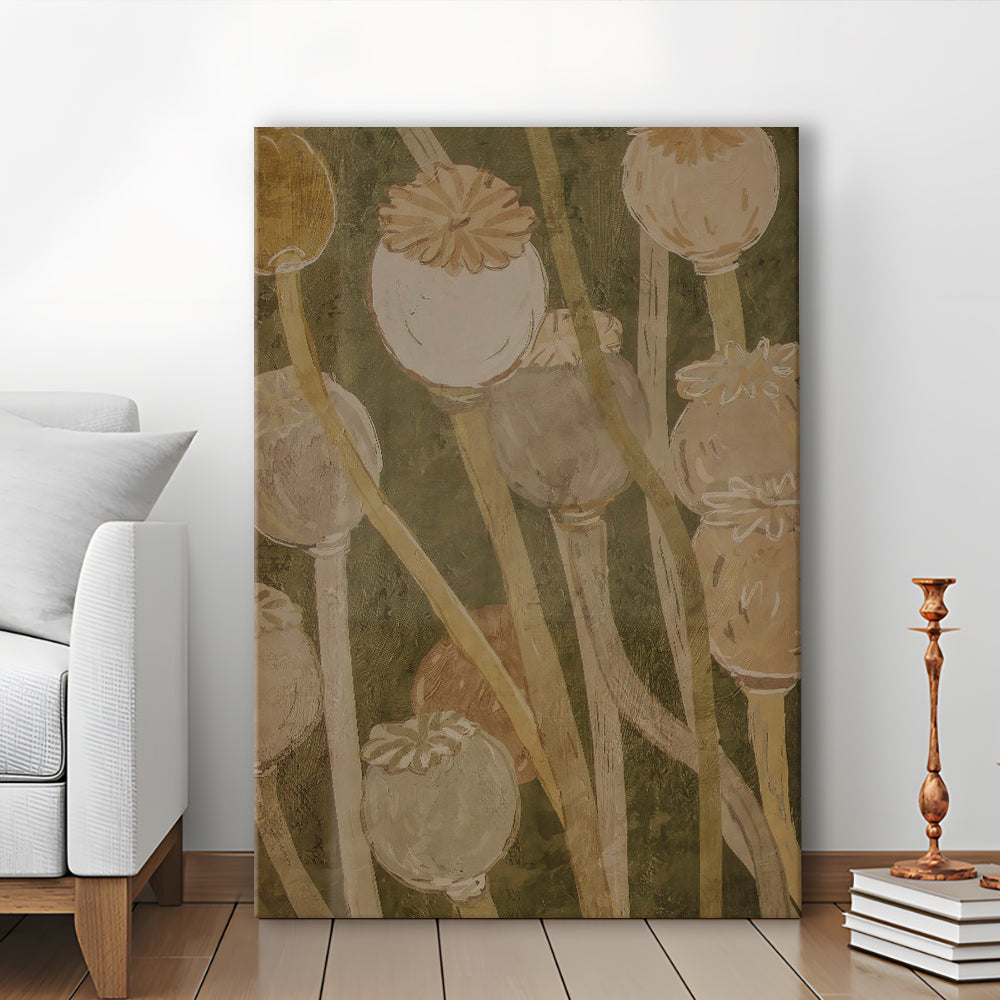 Neutral Abstract Floral Oil Painting Muted Botanical Canvas Print Wall Art, Gallery Canvas Print Wall Art, Art