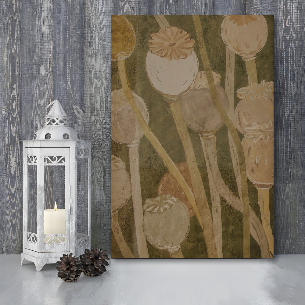 Neutral Abstract Floral Oil Painting Muted Botanical Canvas Print Wall Art, Gallery Canvas Print Wall Art, Art
