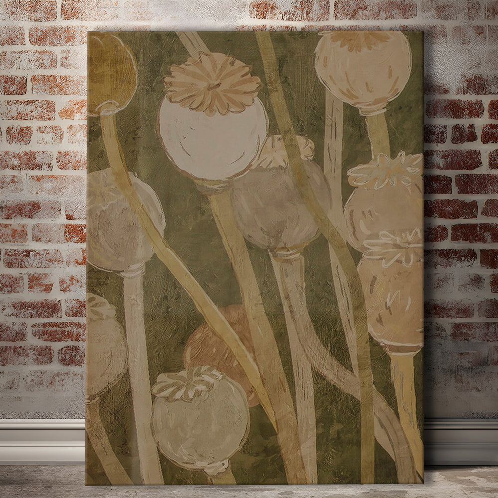 Neutral Abstract Floral Oil Painting Muted Botanical Canvas Print Wall Art, Gallery Canvas Print Wall Art, Art