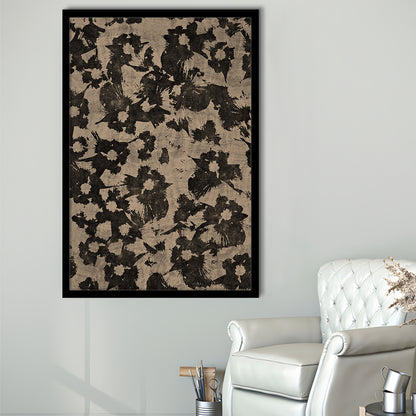 Neutral Abstract Floral Pattern Print Botanical Japanese Framed Art Print Wall Decor, Minimalist Large-Scale Botanical