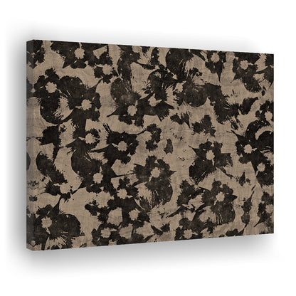 Neutral Abstract Floral Pattern Botanical Japanese Canvas Print Wall Art, Minimalist Large-Scale Botanical