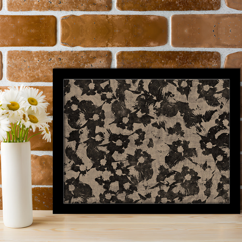 Neutral Abstract Floral Pattern Botanical Japanese Framed Art Print Wall Decor, Minimalist Large-Scale Botanical