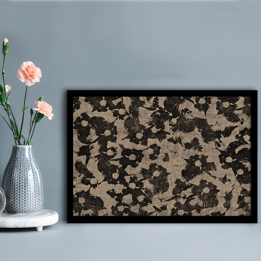 Neutral Abstract Floral Pattern Botanical Japanese Framed Art Print Wall Decor, Minimalist Large-Scale Botanical