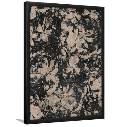 Neutral Abstract Floral Pattern Framed Art Print Wall Decor, Modern Botanical Minimalist Large-Scale Floral Textile Art