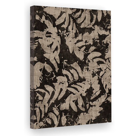 Neutral Botanical Cottage Core Canvas Print Wall Art, Stylish Floral Textile Print Trendy Large-Scale Art