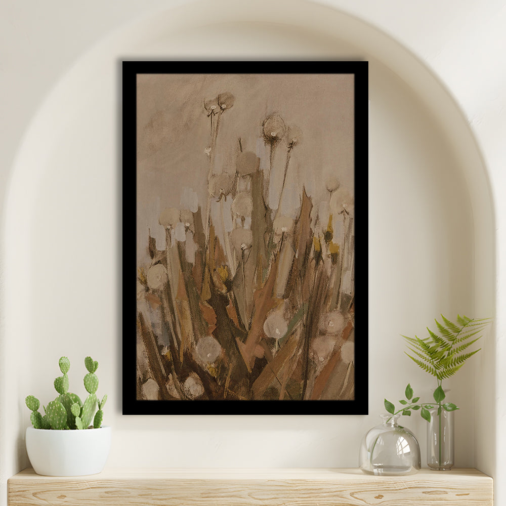 Neutral Botanical Vintage Floral Abstract Oil Painting Trendy Art Framed Art Print Wall Decor