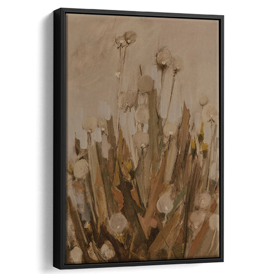 Neutral Botanical Vintage Floral Abstract Oil Painting Trendy Art Framed Canvas Print Wall Art