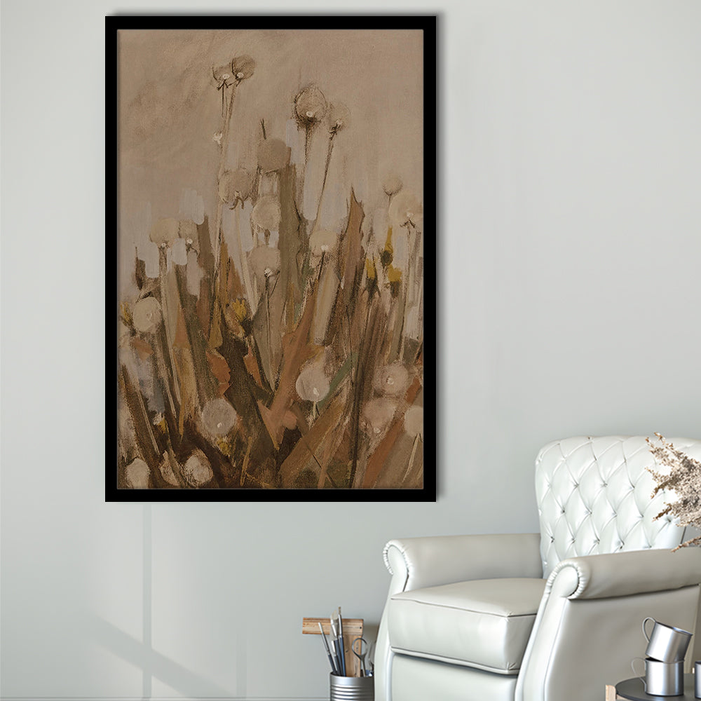 Neutral Botanical Vintage Floral Abstract Oil Painting Trendy Art Framed Art Print Wall Decor
