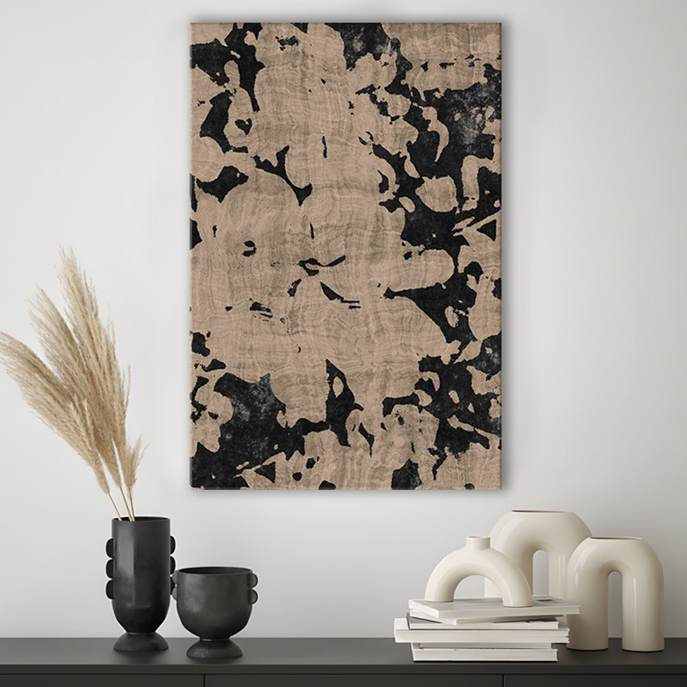 Neutral Floral Pattern Print Botanical Abstract Canvas Print Wall Art, Gallery Wall Fine Art