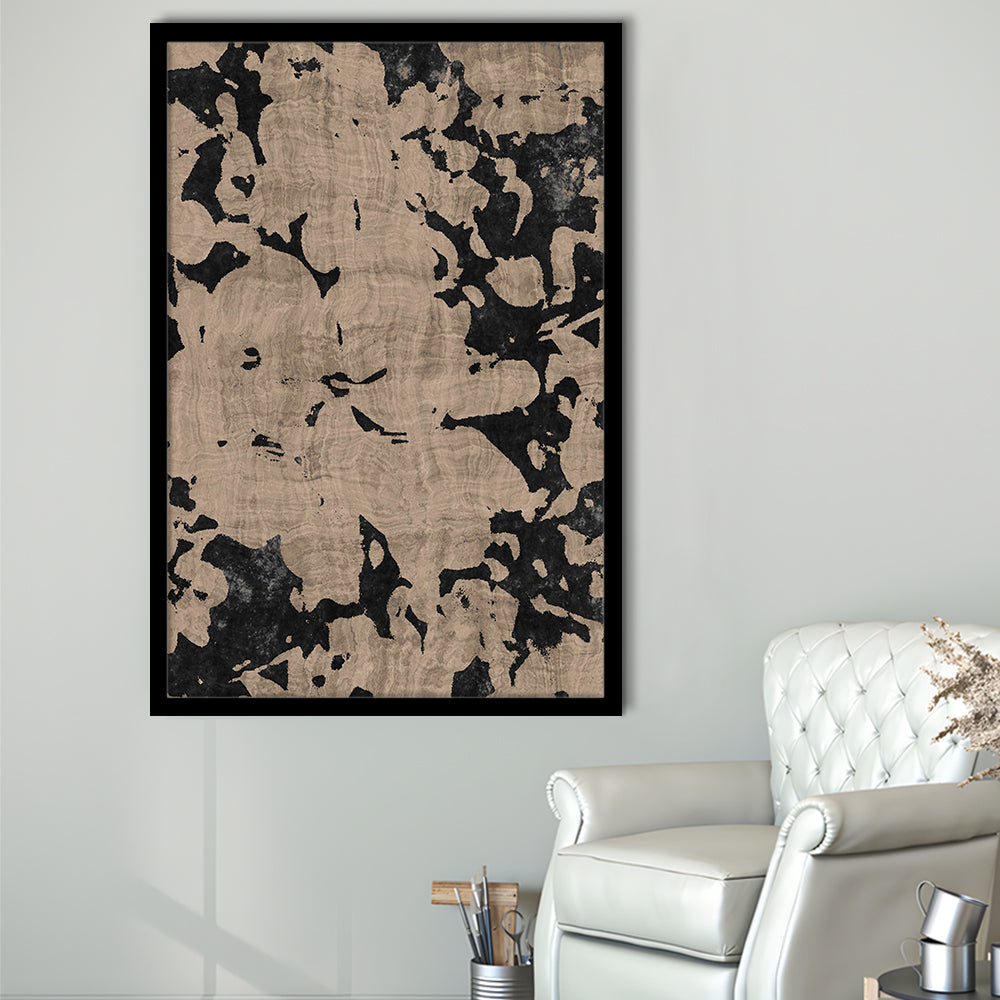 Neutral Floral Pattern Print Botanical Abstract Framed Art Print Wall Decor, Gallery Wall Fine Art