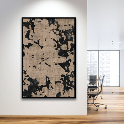 Neutral Floral Pattern Print Botanical Abstract Framed Art Print Wall Decor, Gallery Wall Fine Art