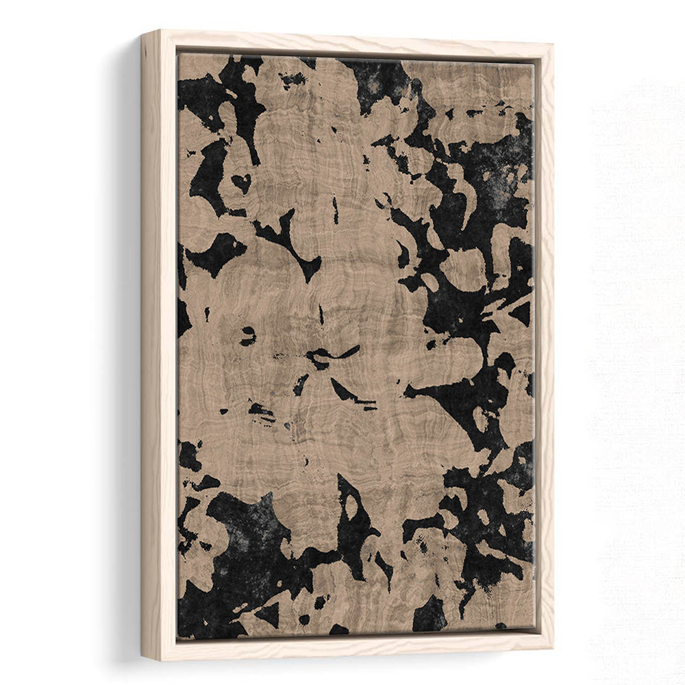 Neutral Floral Pattern Print Botanical Abstract Framed Canvas Print Wall Art, Gallery Wall Fine Art