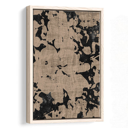 Neutral Floral Pattern Print Botanical Abstract Framed Canvas Print Wall Art, Gallery Wall Fine Art