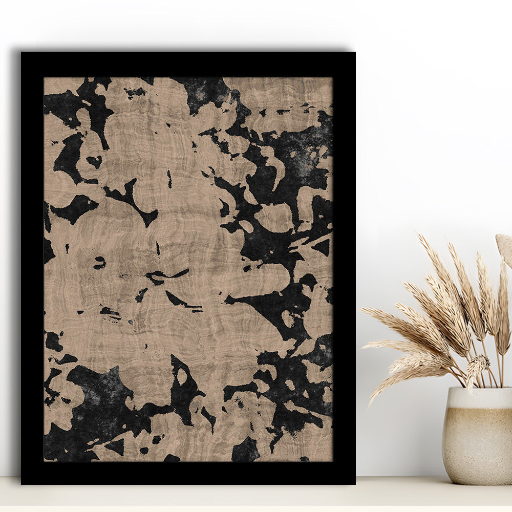 Neutral Floral Pattern Print Botanical Abstract Framed Art Print Wall Decor, Gallery Wall Fine Art