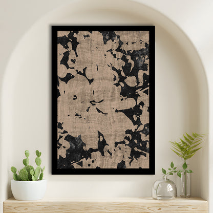 Neutral Floral Pattern Print Botanical Abstract Framed Art Print Wall Decor, Gallery Wall Fine Art