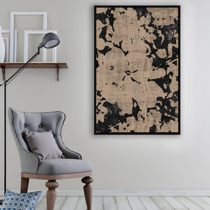 Neutral Floral Pattern Print Botanical Abstract Framed Canvas Print Wall Art, Gallery Wall Fine Art