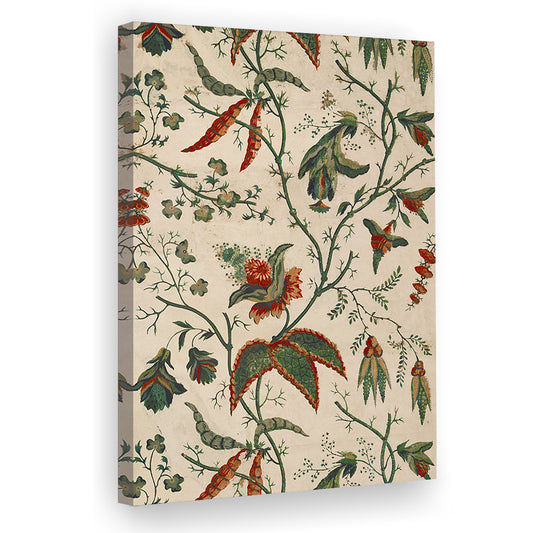 Neutral Floral Textile Minimalist Large-Scale Botanical Canvas Print Wall Art, Trendy Canvas Print Wall Art,