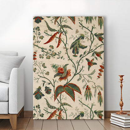 Neutral Floral Textile Minimalist Large-Scale Botanical Canvas Print Wall Art, Trendy Canvas Print Wall Art,