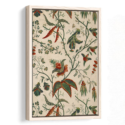 Neutral Floral Textile Minimalist Large-Scale Botanical Framed Canvas Print Wall Art, Trendy Framed Canvas Print Wall Art