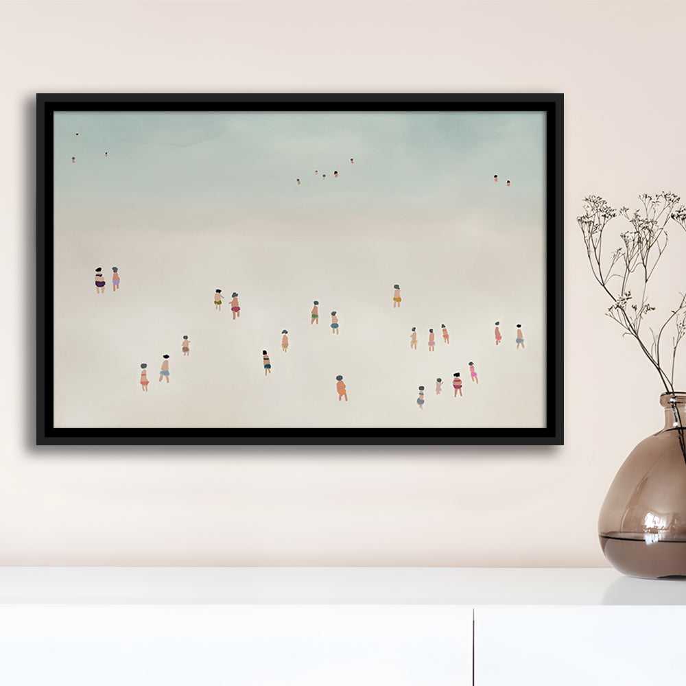 Neutral Framed Canvas Print Wall Art, Coastal Decor Ocean Framed Canvas Print Wall Art, Beach House Decor, Bedroom Decor