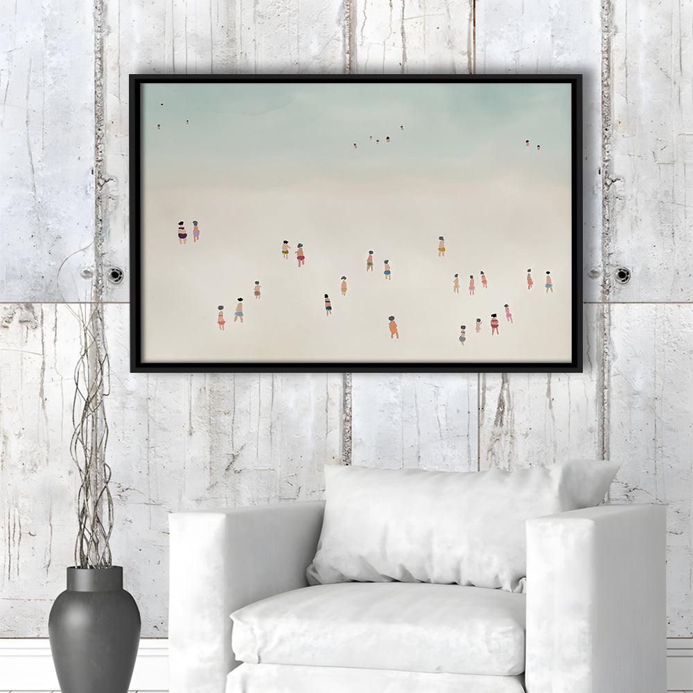Neutral Framed Canvas Print Wall Art, Coastal Decor Ocean Framed Canvas Print Wall Art, Beach House Decor, Bedroom Decor