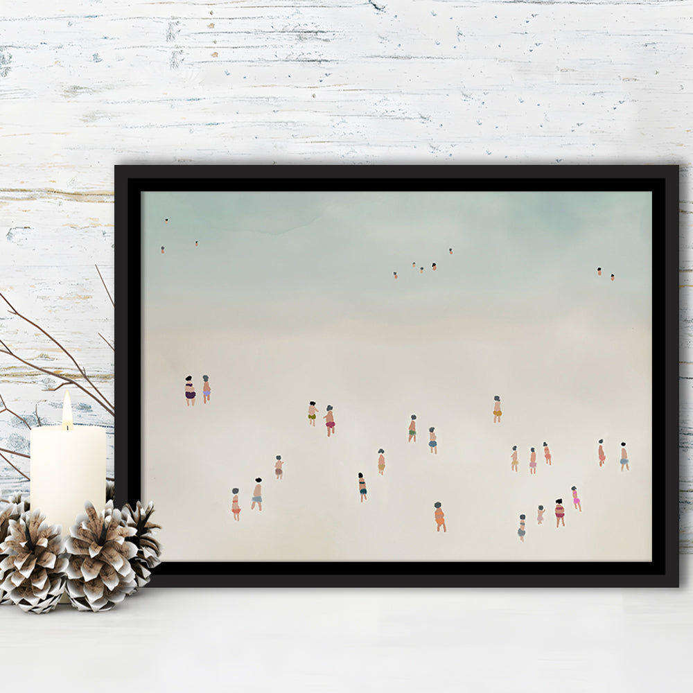 Neutral Framed Canvas Print Wall Art, Coastal Decor Ocean Framed Canvas Print Wall Art, Beach House Decor, Bedroom Decor