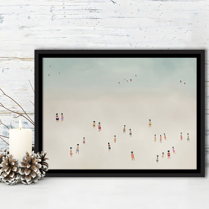 Neutral Framed Canvas Print Wall Art, Coastal Decor Ocean Framed Canvas Print Wall Art, Beach House Decor, Bedroom Decor