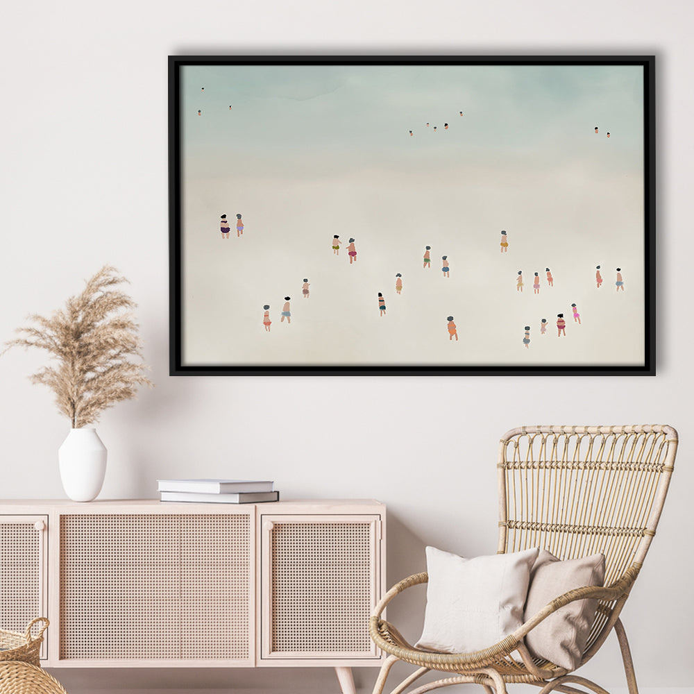 Neutral Framed Canvas Print Wall Art, Coastal Decor Ocean Framed Canvas Print Wall Art, Beach House Decor, Bedroom Decor