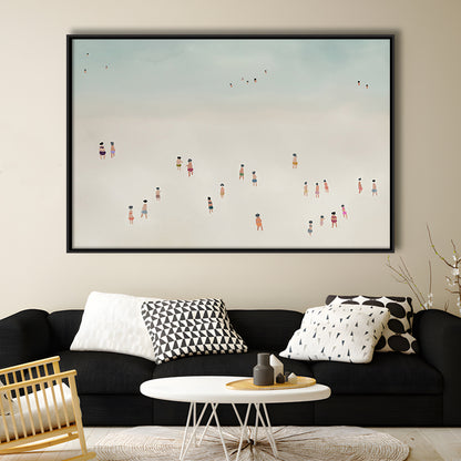 Neutral Framed Canvas Print Wall Art, Coastal Decor Ocean Framed Canvas Print Wall Art, Beach House Decor, Bedroom Decor