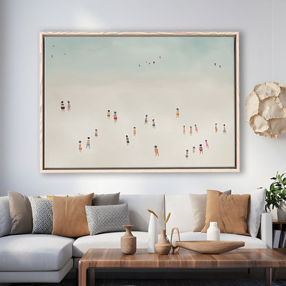 Neutral Framed Canvas Print Wall Art, Coastal Decor Ocean Framed Canvas Print Wall Art, Beach House Decor, Bedroom Decor