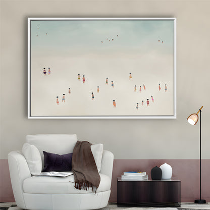 Neutral Framed Canvas Print Wall Art, Coastal Decor Ocean Framed Canvas Print Wall Art, Beach House Decor, Bedroom Decor