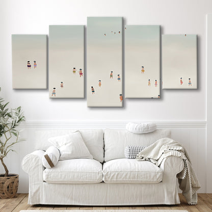 Neutral Mixed Canvas Print Wall Art, Coastal Decor Ocean Mixed Canvas Print Wall Art, Beach House Decor, Bedroom Decor