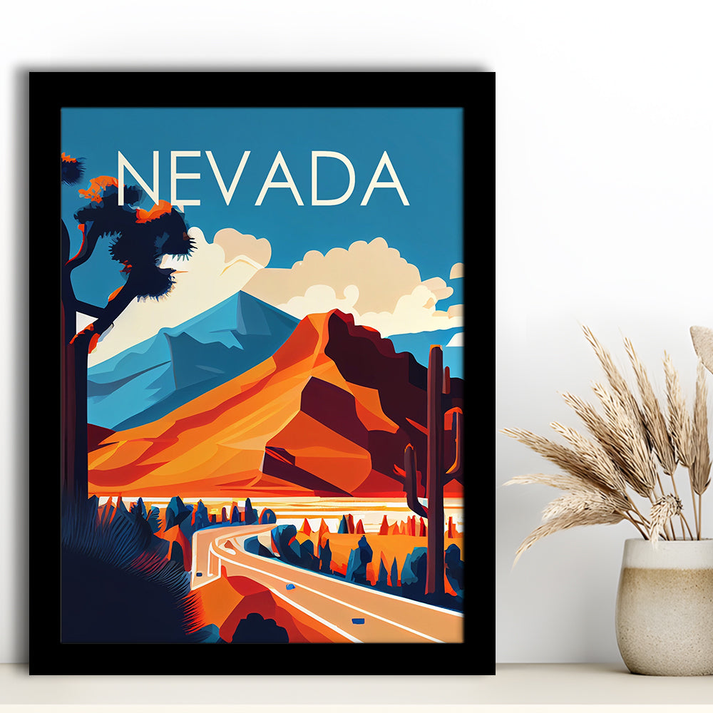 Nevada Retro Art Print, Nevada City Wall Art, Framed Art Print, Picture Framed, Painting Art