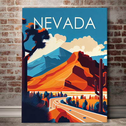 Nevada Retro Art Print, Nevada City Wall Art, Canvas Print, Painting Canvas, Living Room Decor
