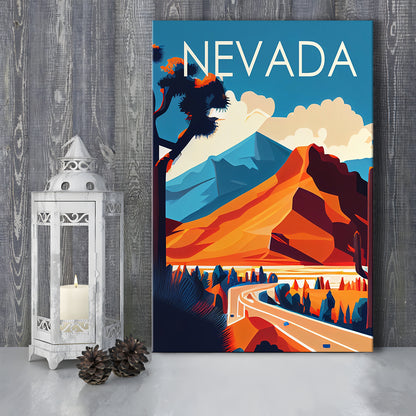 Nevada Retro Art Print, Nevada City Wall Art, Canvas Print, Painting Canvas, Living Room Decor