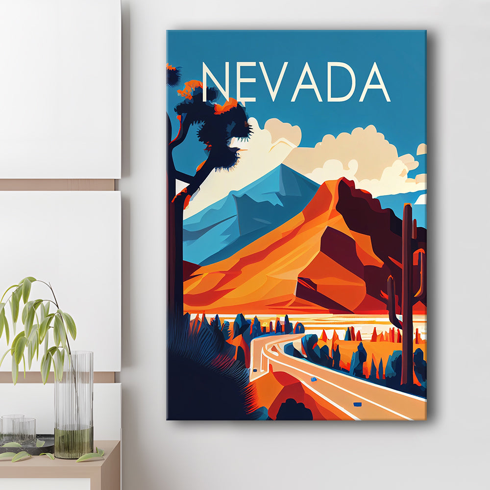Nevada Retro Art Print, Nevada City Wall Art, Canvas Print, Painting Canvas, Living Room Decor
