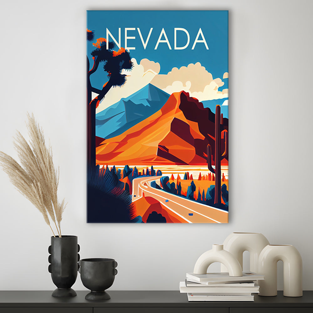 Nevada Retro Art Print, Nevada City Wall Art, Canvas Print, Painting Canvas, Living Room Decor
