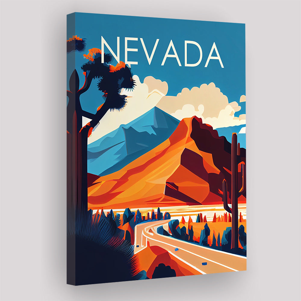 Nevada Retro Art Print, Nevada City Wall Art, Canvas Print, Painting Canvas, Living Room Decor