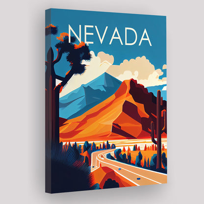 Nevada Retro Art Print, Nevada City Wall Art, Canvas Print, Painting Canvas, Living Room Decor